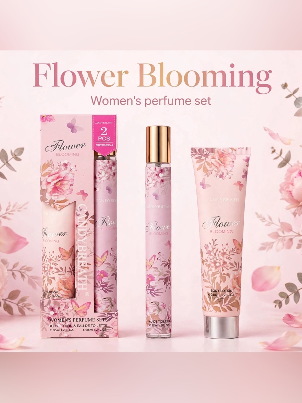 2pc floral MIST & lotion Set - Pink